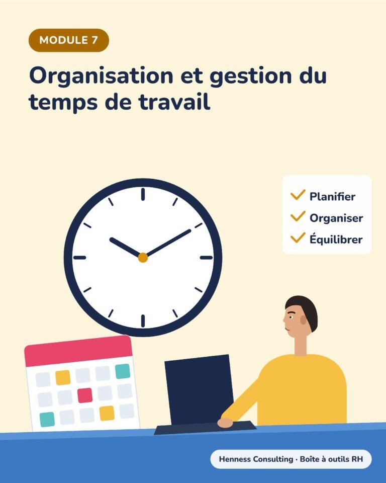 Module 7 : Organisation et gestion du temps de travail (Henness Consulting, boîte à outils RH)